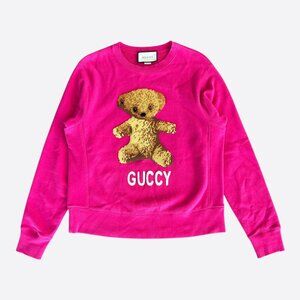 Gucci Pink Embroidered Teddy Bear Sweater